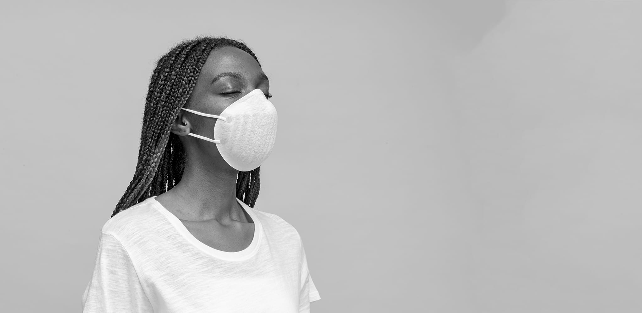 Black woman wearing a mask